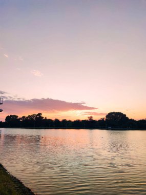 Bulgaristan 'ın Filibe kentindeki Kürek Yeri' nin şaşırtıcı Gün batımı manzarası