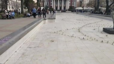 SOFYA, BULGARIA - 28 Şubat 2021: Bulgaristan 'ın Sofya kentinde Ulusal Tiyatro İvan Vazov Binası