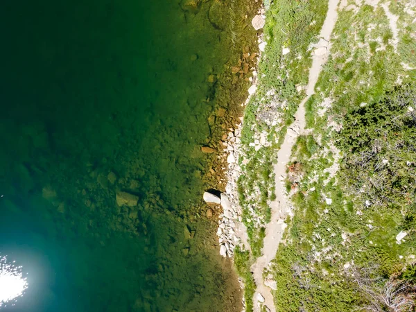 Amazing Aerial view of The Eye (Okoto) lake, Pirin Mountain, Bulgaria