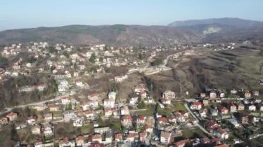 Bulgaristan 'ın Filibe Bölgesi' ndeki Hrabrino Köyü 'nün hava manzarası