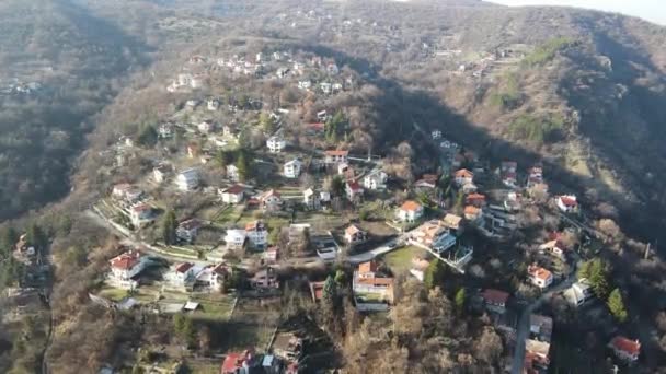 Flygfoto Över Byn Hrabrino Plovdiv Region Bulgarien — Stockvideo