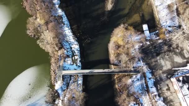 Vue Aérienne Hiver Lac Pancharevo Région Sofia Bulgarie — Video