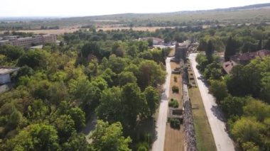 Bulgaristan 'ın Filibe Bölgesi Hisarya kentinin hava manzarası