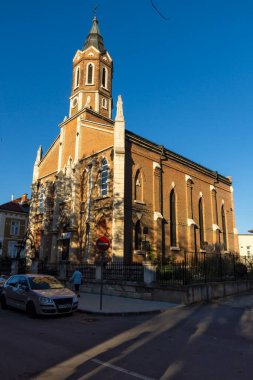 RUSE, BULGARIA - 2 Kasım 2020: Bulgaristan 'ın Ruse kentindeki Cross Katolik Kilisesi' nden St. Paul 's