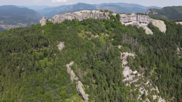 Letecký Pohled Belintash Starobylé Útočiště Věnované Bohu Sabazios Rhodope Mountains — Stock video