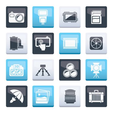 Fotoğraf ekipmanı simgeleri - vektör simgesi seti