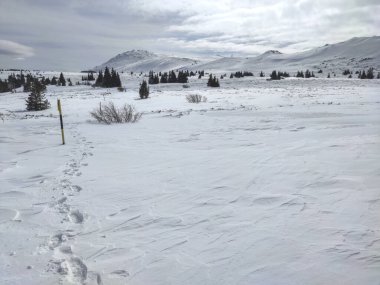 Bulgaristan 'ın Sofya Şehir Bölgesi, Vitosha Dağı' nın İnanılmaz Kış Panoraması