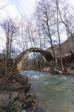 Bulgaristan 'ın Stara Planina Dağları' ndaki Dabovo köyü yakınlarındaki antik Roma köprüsü, Stara Zagora Bölgesi