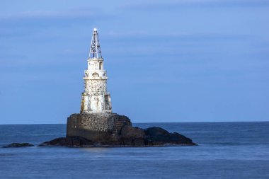 Bulgaristan 'ın Burgaz Bölgesi Ahtopol kentindeki deniz feneri manzarası inanılmaz.