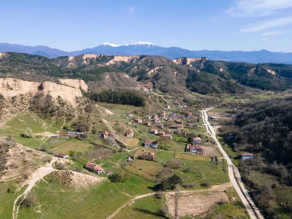 Vista Aérea Aldeia Zlatolist Com Casas Século Xix Região Blagoevgrad — Fotografia de Stock