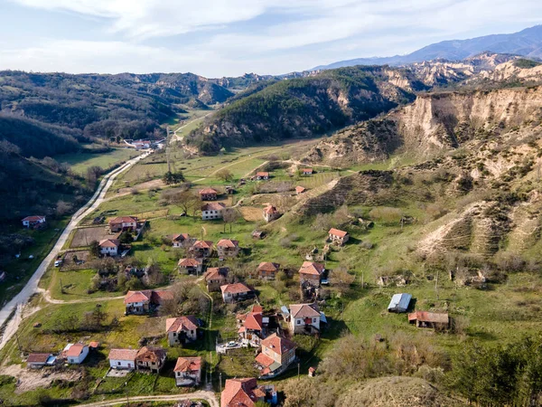 Vista Aérea Aldeia Zlatolist Com Casas Século Xix Região Blagoevgrad — Fotografia de Stock
