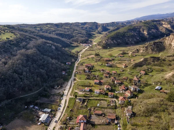 Vista Aérea Aldeia Zlatolist Com Casas Século Xix Região Blagoevgrad — Fotografia de Stock