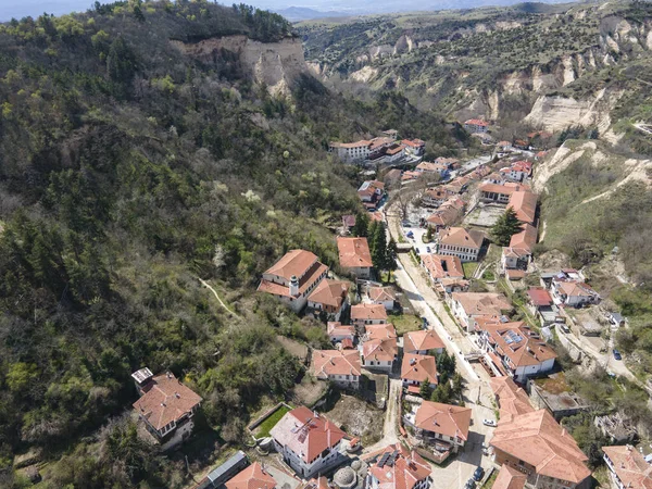 Vista Aérea Cidade Histórica Melnik Região Blagoevgrad Bulgária — Fotografia de Stock