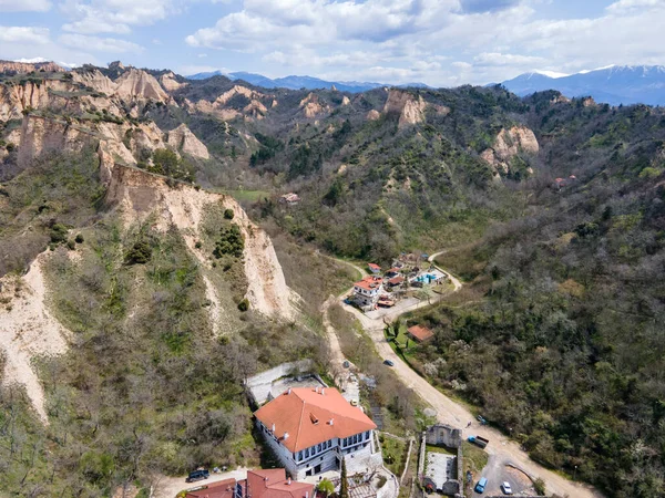 Vista Aérea Cidade Histórica Melnik Região Blagoevgrad Bulgária — Fotografia de Stock