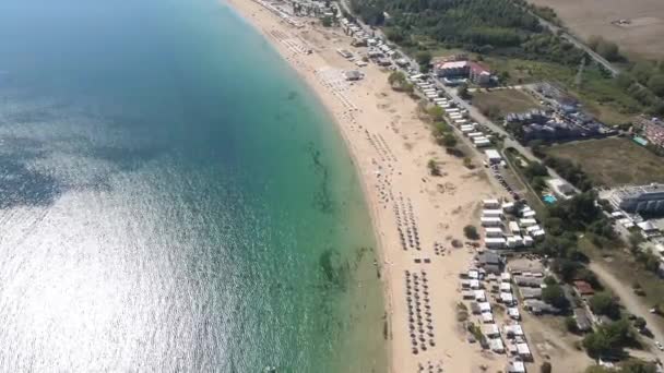 Vedere Aeriană Plajei Gradina Grădină Lângă Orașul Sozopol Regiunea Burgas — Videoclip de stoc