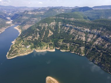 Aerial Summer view of Arda River meander and Kardzhali Reservoir, Bulgaria