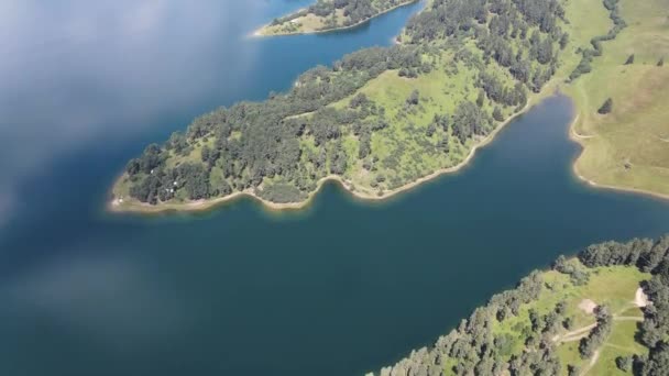 Αεροφωτογραφία Του Dospat Reservoir Smolyan Region Βουλγαρία — Αρχείο Βίντεο