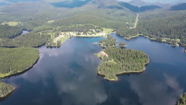 Vista Aérea Del Embalse Shiroka Polyana Prado Ancho Región Pazardzhik — Vídeos de Stock