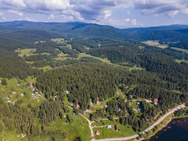 Aerial Summer view of Beglika Reservoir, Pazardzhik Region, Bulgaria