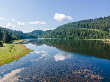 Aerial Summer view of Beglika Reservoir, Pazardzhik Region, Bulgaria