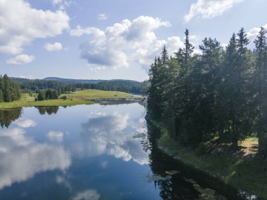 Aerial Summer view of Beglika Reservoir, Pazardzhik Region, Bulgaria