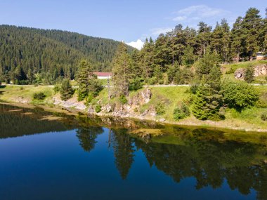 Aerial Summer view of Beglika Reservoir, Pazardzhik Region, Bulgaria