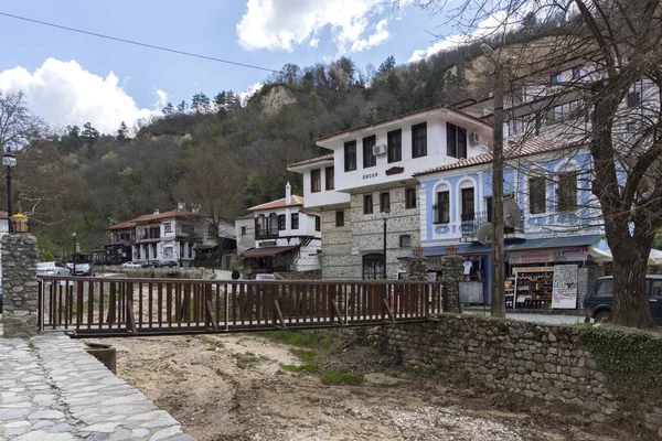 Melnik Bulgária Abril 2021 Rua Típica Casas Antigas Cidade Histórica — Fotografia de Stock