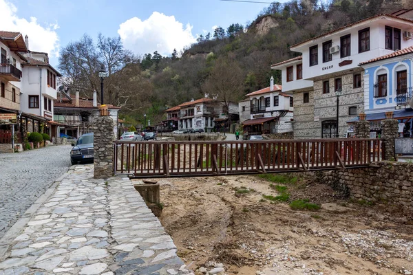 Melnik Bulgaria April 2021 Типова Вулиця Старі Будинки Історичному Місті — стокове фото