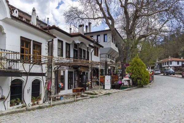 Melnik Bulgária Abril 2021 Rua Típica Casas Antigas Cidade Histórica — Fotografia de Stock