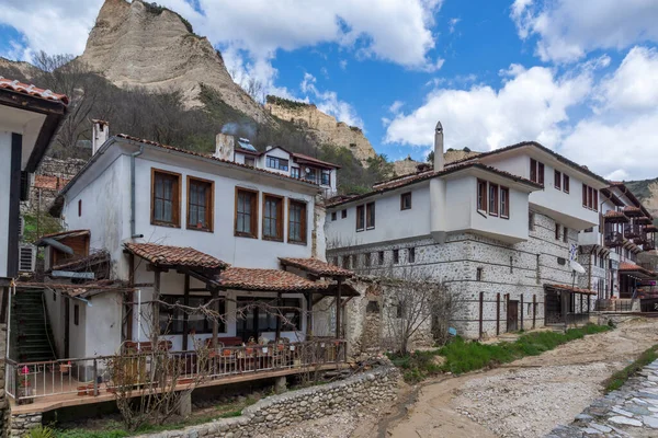 Melnik Bulgarien April 2021 Typiska Gata Och Gamla Hus Historiska — Stockfoto