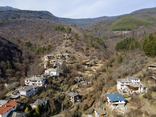 Αεροφωτογραφία Του Χωριού Του Κοσσυφοπεδίου Αυθεντικά Σπίτια Του Δέκατου Ένατου — Φωτογραφία Αρχείου