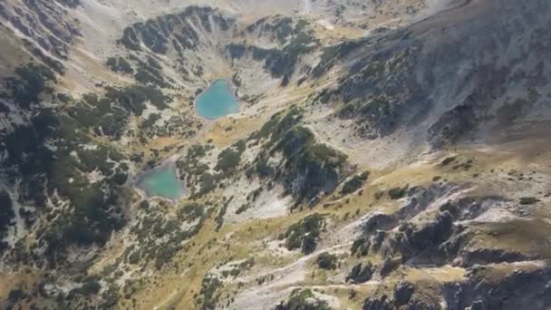 Вид Воздуха Озера Маричини Возле Пика Мусала Гора Рила Болгария — стоковое видео