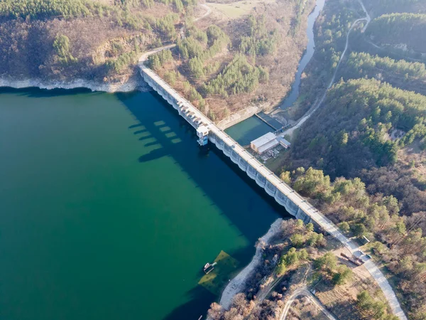 Flygfoto Över Topolnitsa Reservoir Sredna Gora Mountain Bulgarien — Stockfoto