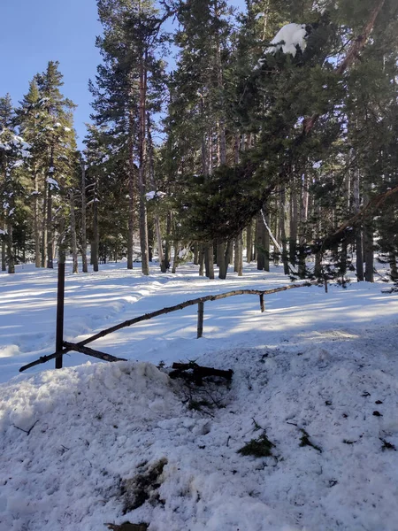 Winter Uitzicht Byala Cherkva Regio Rhodopes Mountain Plovdiv Regio Bulgarije — Stockfoto