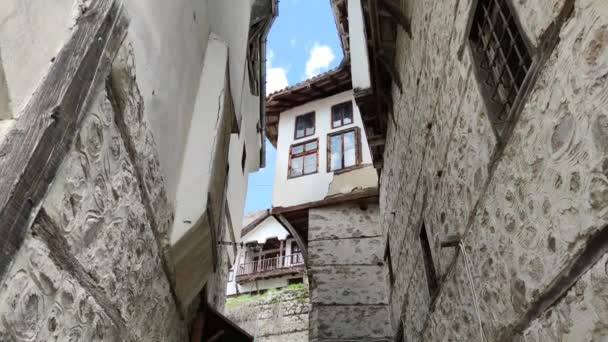 Rua Típica Casas Antigas Cidade Histórica Melnik Região Blagoevgrad Bulgária — Vídeo de Stock