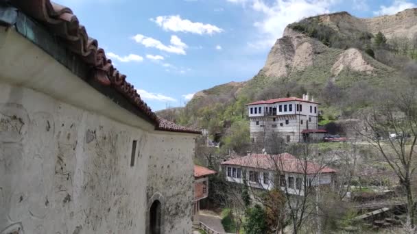 Rue Typique Vieilles Maisons Dans Ville Historique Melnik Région Blagoevgrad — Video