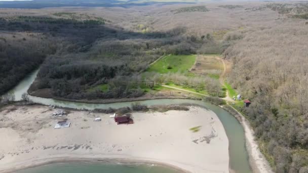 Vista Aerea Della Spiaggia Silistar Vicino Villaggio Rezovo Regione Burgas — Video Stock