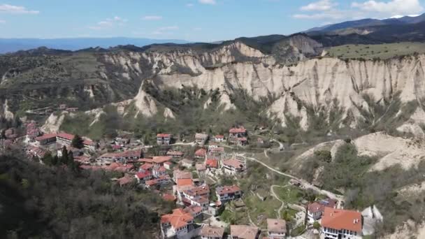 Aerial View Historical Town Melnik Blagoevgrad Region Bulgaria — Stock Video