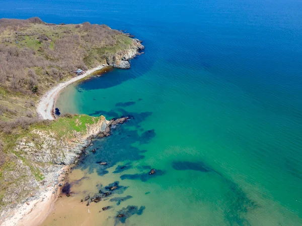 Flygfoto Över Silistar Stranden Nära Byn Rezovo Burgas Region Bulgarien — Stockfoto