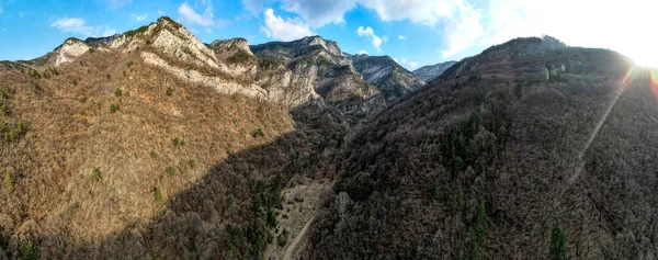 Amazing Aerial Panorama Red Wall Peak Rhodope Mountains Plovdiv Region — Stockfoto