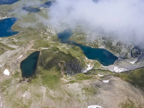 Pemandangan Udara Tujuh Danau Rila Gunung Rila Kyustendil Bulgaria — Stok Foto