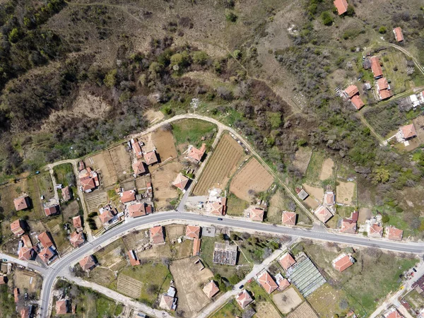 Légi Kilátás Lozenitsa Village Szőlő Ültetvények Közelében Város Melnik Blagoevgrad — Stock Fotó