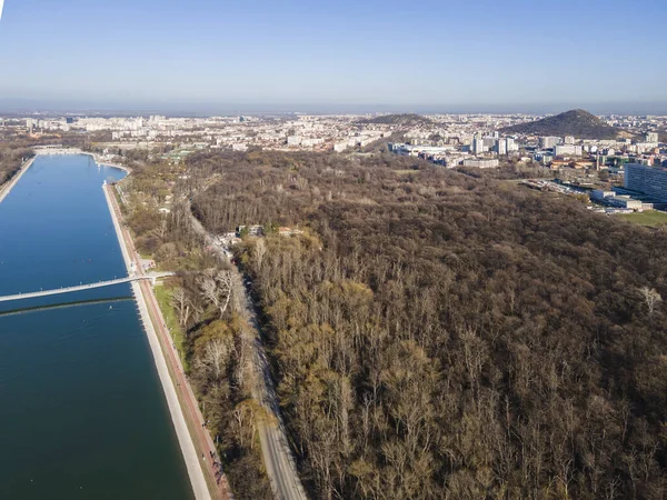 Amazing Aerial view of Rowing Venue in city of Plovdiv, Bulgaria