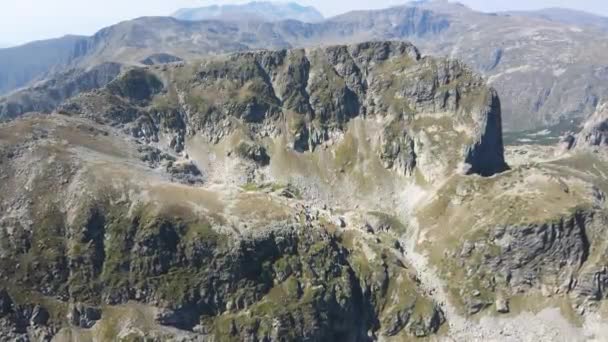 Widok Lotu Ptaka Szczyt Malyovitsa Góra Riła Bułgaria — Wideo stockowe