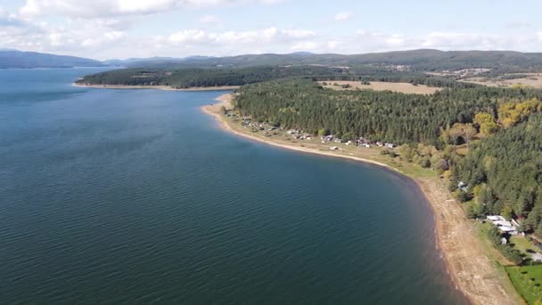 Aerial View Iskar Reservoir City Sofia Bulgaria — Stock Video