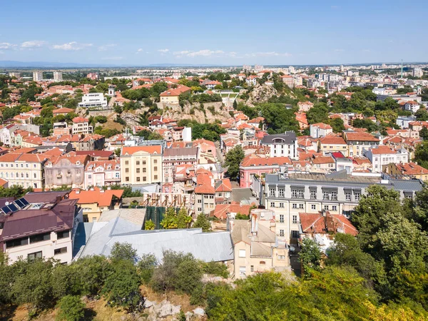 Fantastisk Antenn Utsikt Över Centrum Staden Plovdiv Bulgarien — Stockfoto