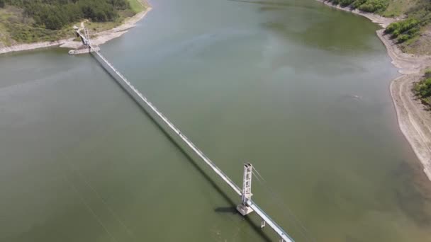 Luftaufnahme Der Lisitsitsitbrücke Über Den Stausee Studen Kladenets Gebiet Kardzhali — Stockvideo