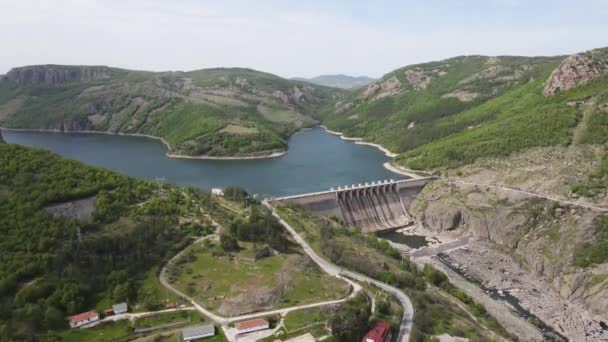 Studen Kladenets Reservoir Gát Légi Kilátása Kardzhali Régió Bulgária — Stock videók