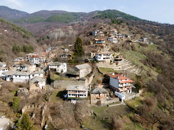 Letecký Pohled Kosovskou Vesnici Autentickými Domy Devatenáctého Století Plovdivský Kraj — Stock fotografie
