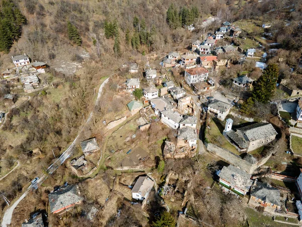 Légi Felvétel Falu Koszovó Hiteles Tizenkilencedik Századi Házak Plovdiv Régió — Stock Fotó